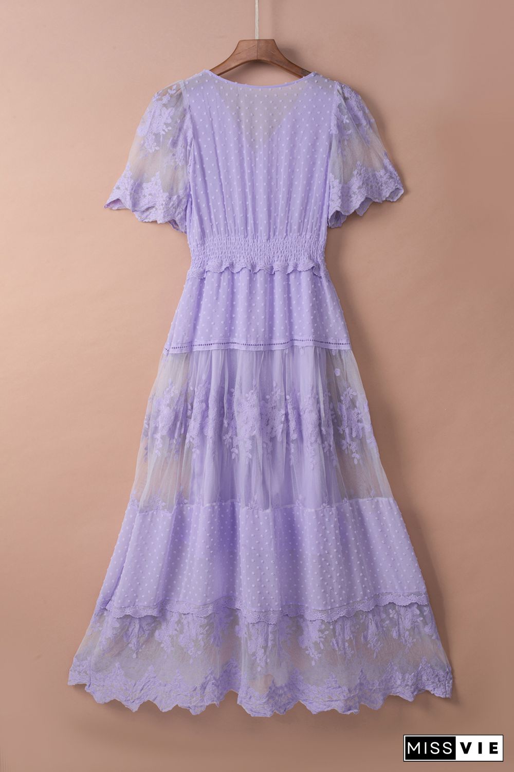 Purple Luminous Dawn Lace Gown