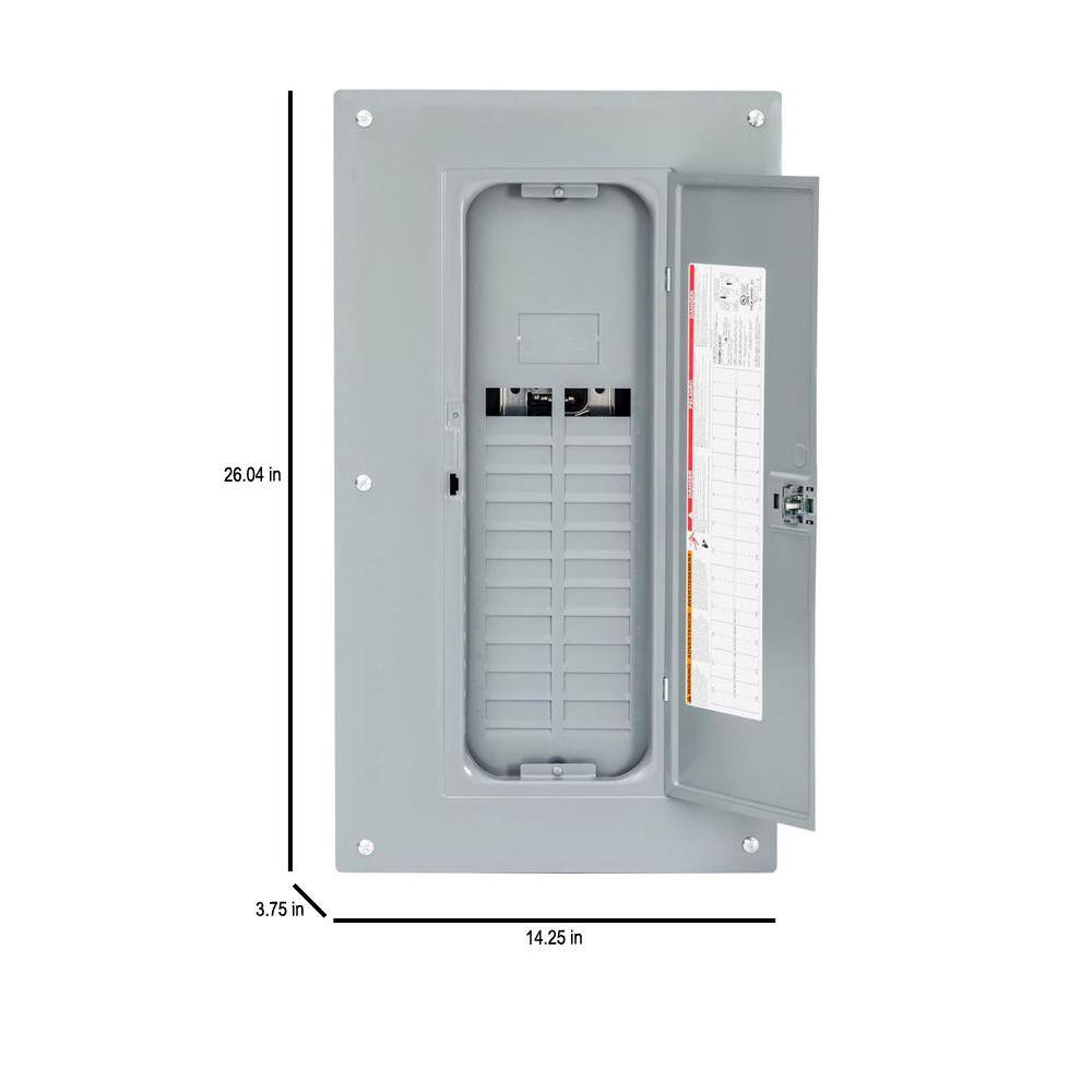 Square D Homeline 125 Amp 24-Space 48-Circuit Indoor Main Lug Qwik-Grip Plug-On Neutral Load Center with Cover Ground Bar HOM2448L125PQGC