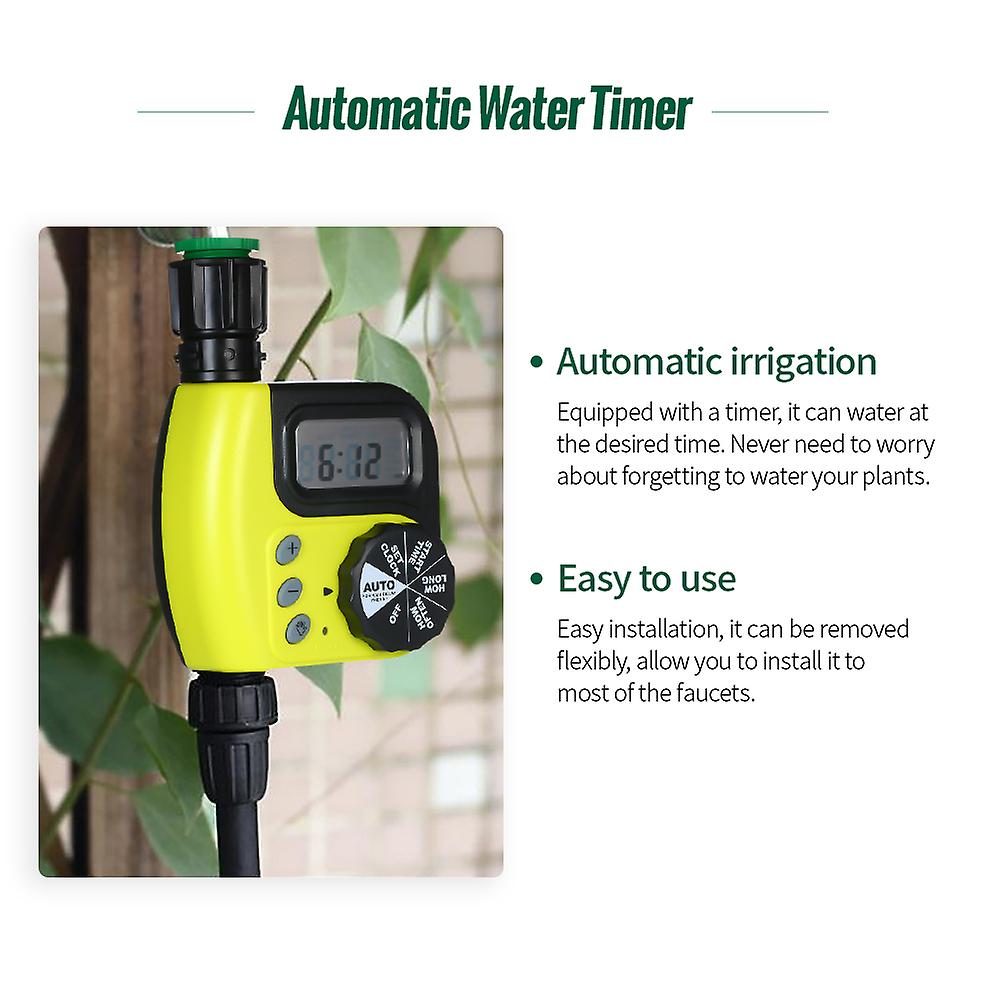 Automatic Water Timer Outdoor Garden Irrigation Controller 1-outlet Programmable Hose Faucet Timer Garden Automatic Watering Device Without Battery Ye