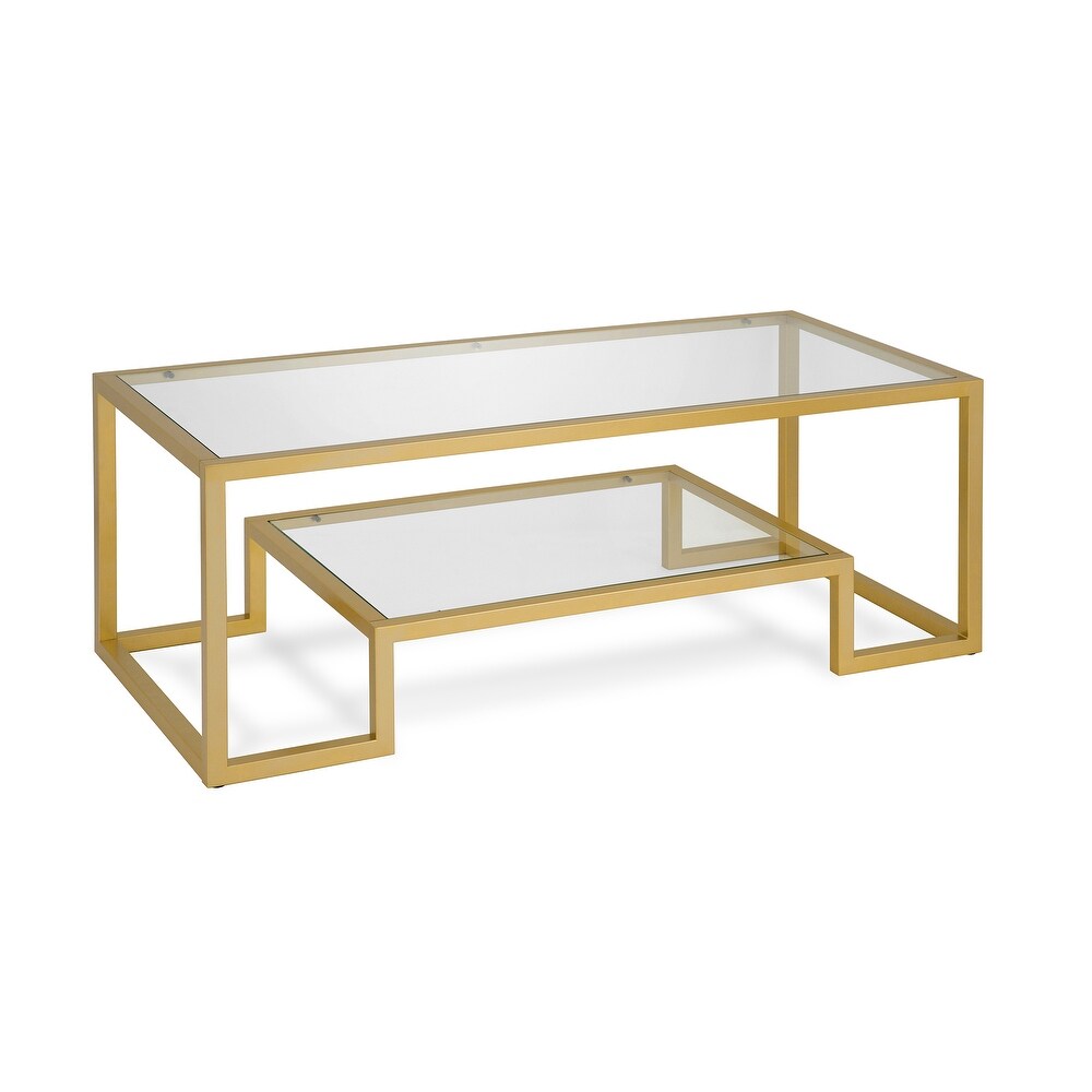 Artemis Contemporary Metal and Glass Coffee Table