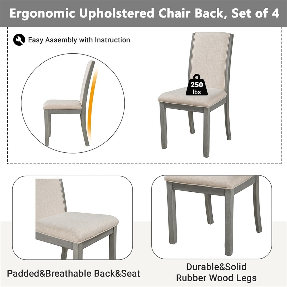 Upholstered Tufted Armless Dining Chair Set of 4