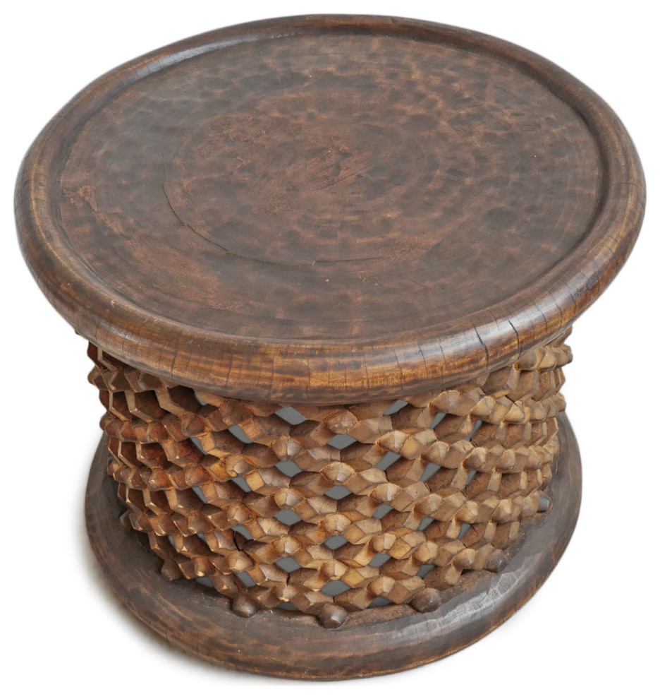 Consigned Vintage Bamileke Stool Table   Farmhouse   Accent And Garden Stools   by Design Mix Furniture  Houzz