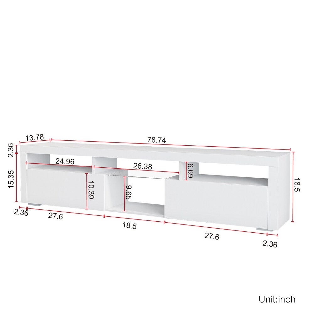 Floating TV Stand Wall Mounted Media Cabinet with LED Lights   78.74\