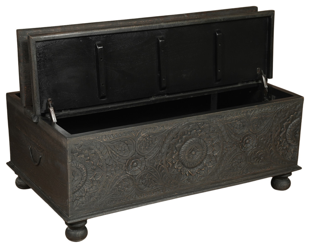 Delaney Carved Box Coffee Table   French Country   Coffee Tables   by Taran Design  Houzz