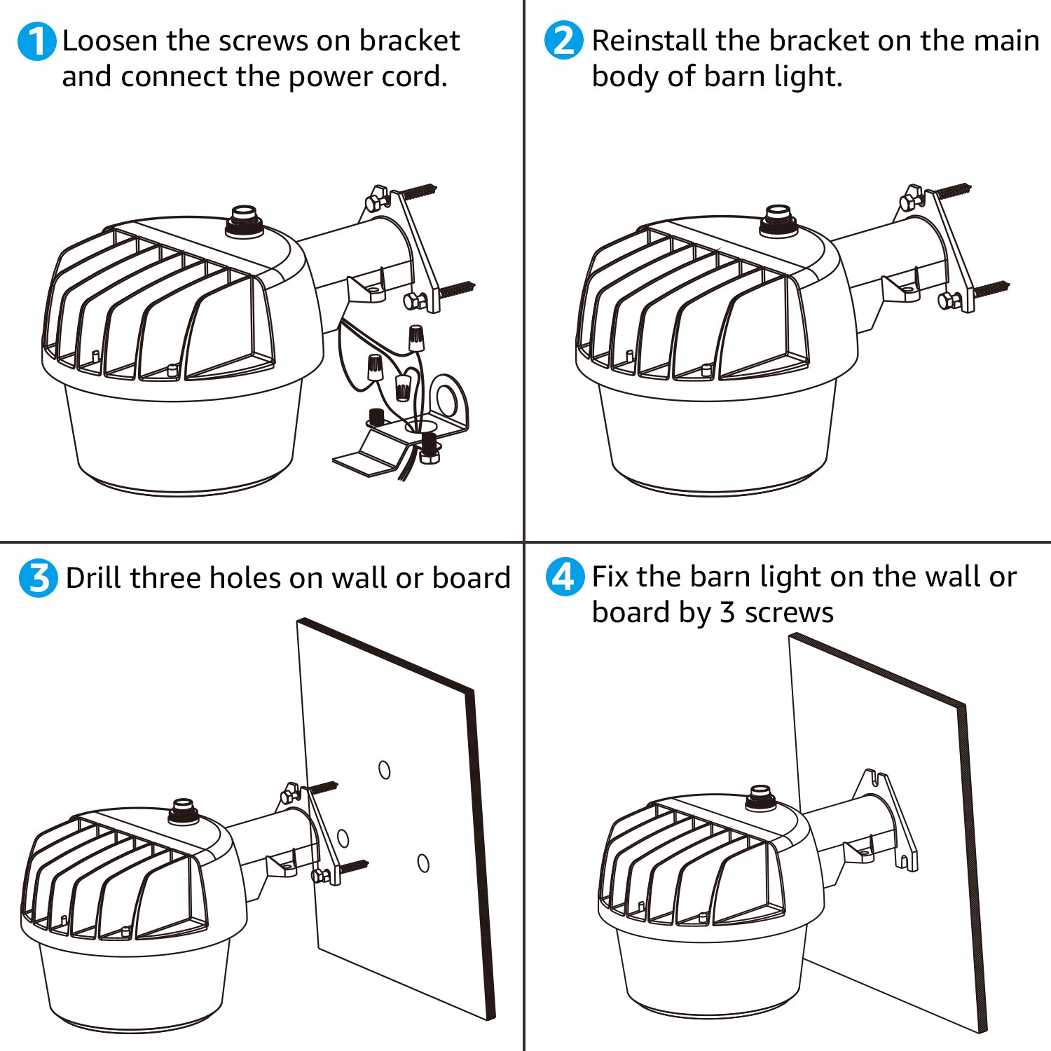 TORCHSTAR LED Barn Light 50W， 6000lm， Dusk to Dawn Yard Lighting with Photocell， 3000K Warm White， ETL-Listed， Outdoor Security/Area Light