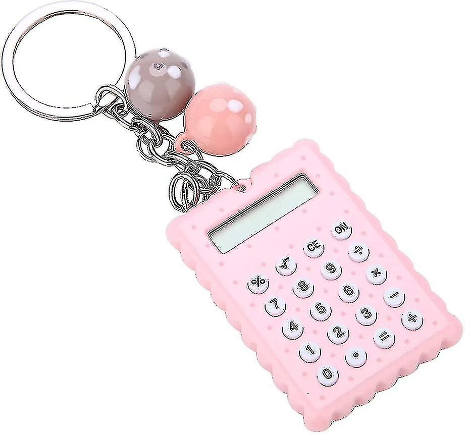 Mini Calculator， Candy Color Digits Electronic Calculator With Silicone Buttons Key Chain