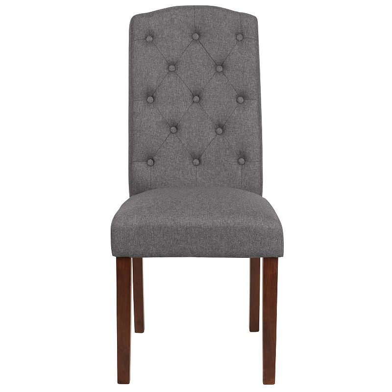 Merrick Lane Audley Mid-Back Tufted Parsons Chair with Wooden Legs