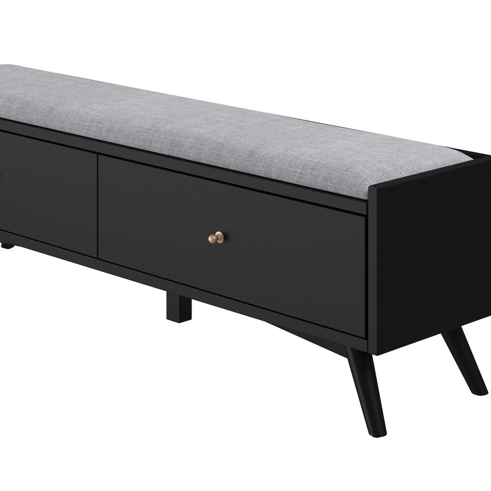 Alpine Furniture Flynn Wood Bench in Black