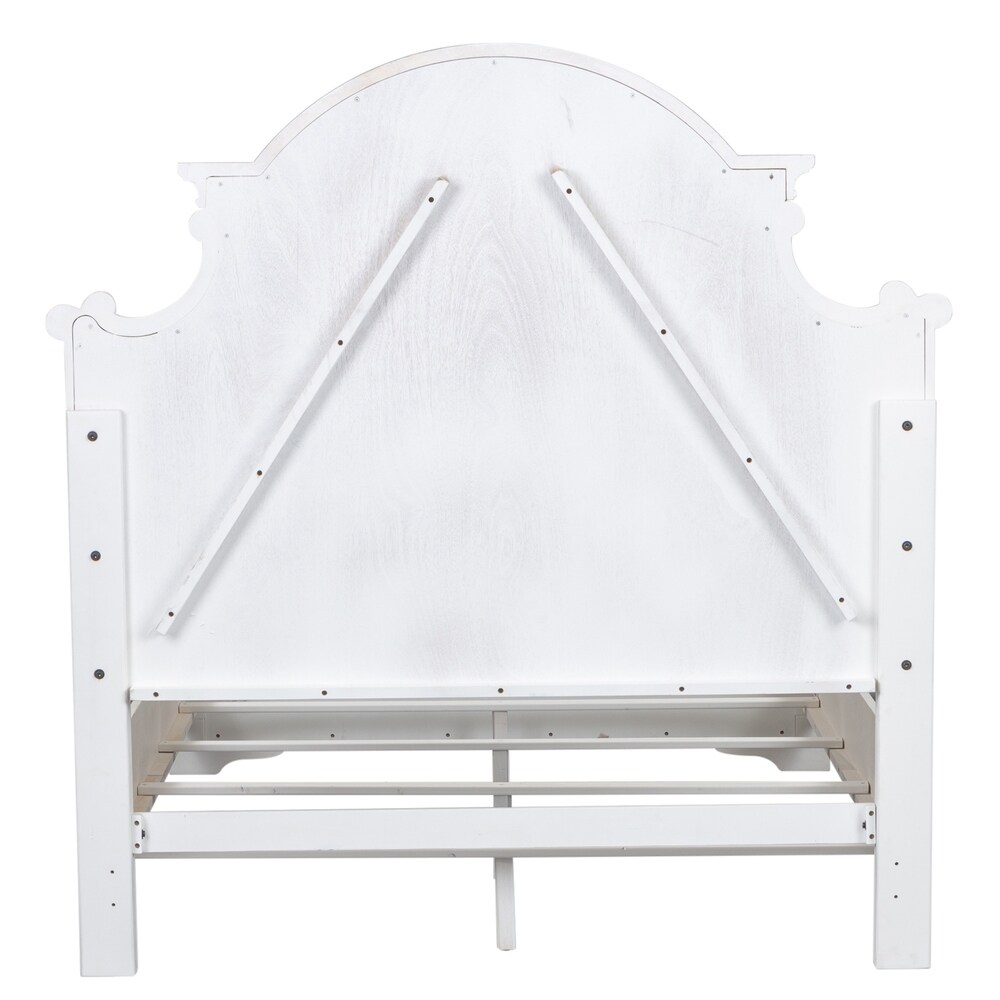 Magnolia Manor Antique White King Panel Bed