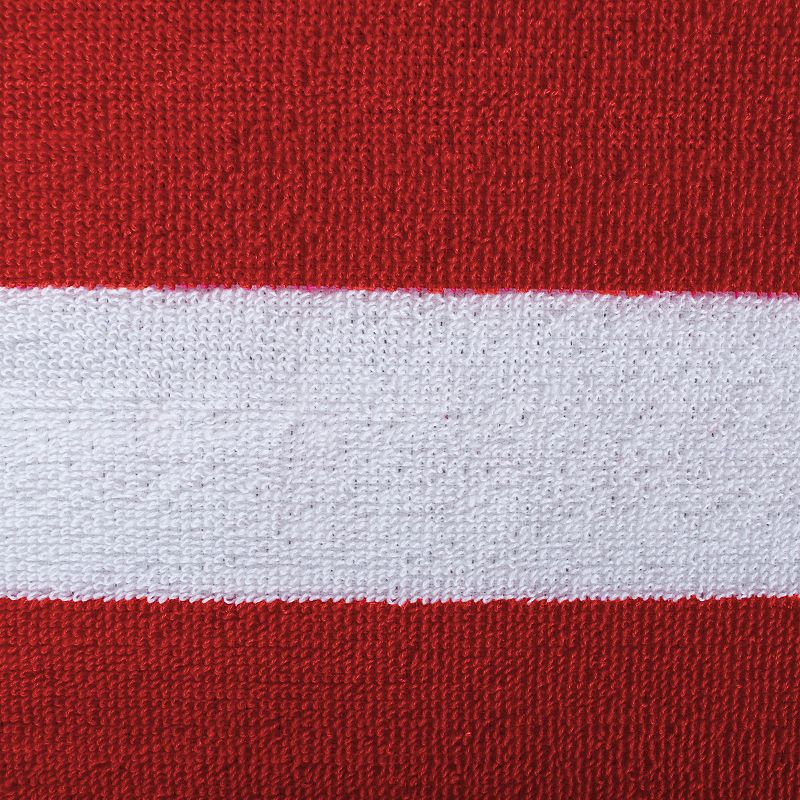 82 Red and White Stripe With Top Fitted Pocket Beach Towel