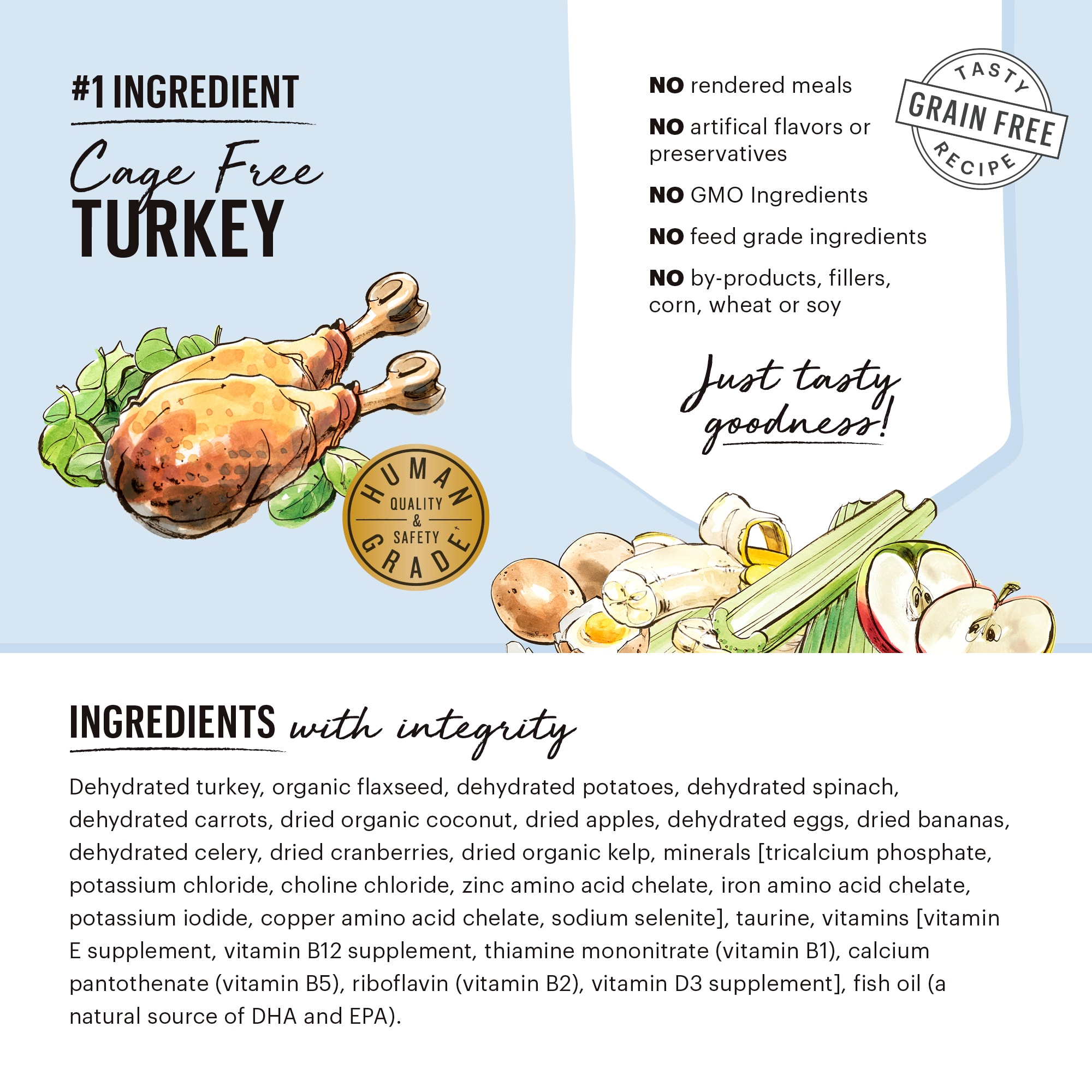 The Honest Kitchen Dehydrated Grain Free Turkey Recipe Dog Food， 10 lbs.