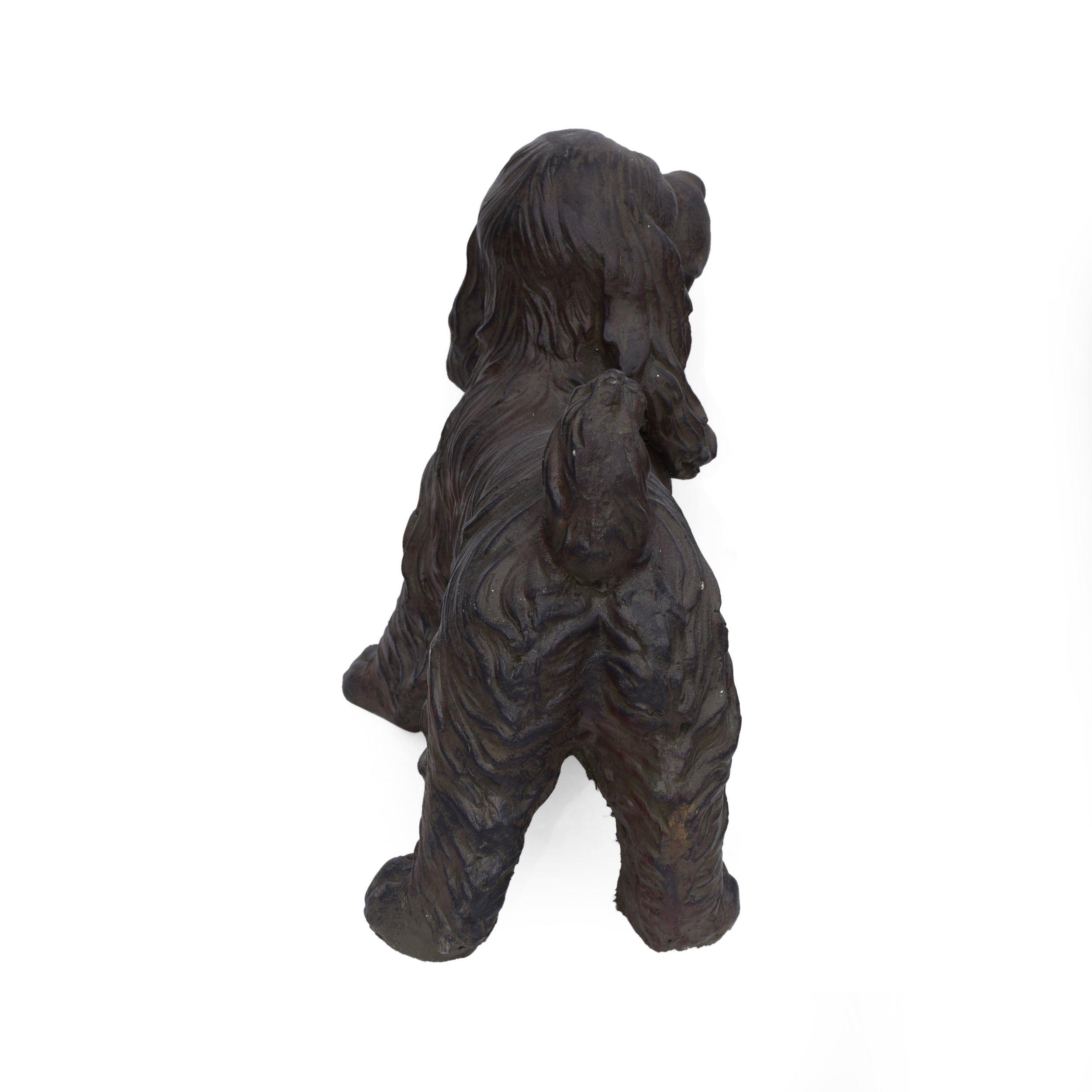 Messiah Outdoor Cocker Spaniel Dog Garden Statue, Brown Finish