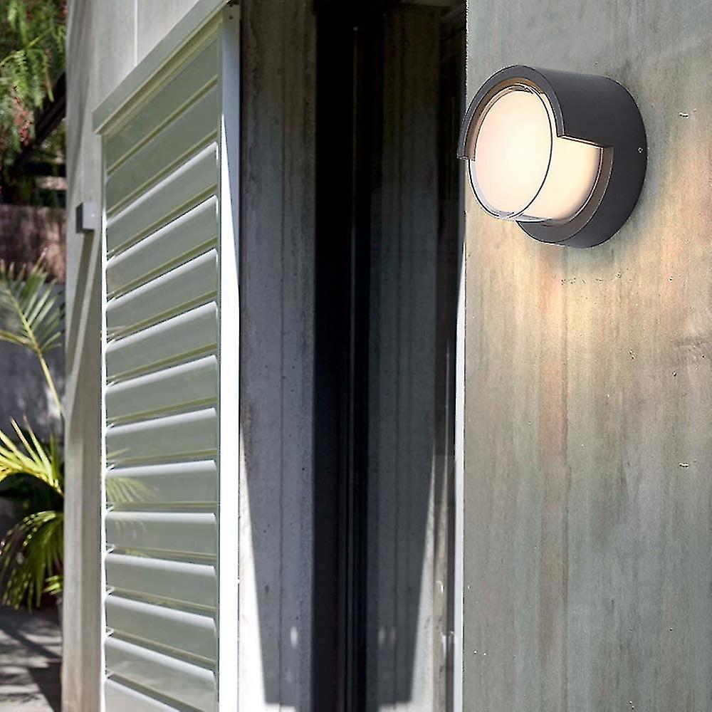 Modern Outdoor Led Wall Light 12w Waterproof Ip65 Anthracite Aluminum Lighting Decoration Light -warm White