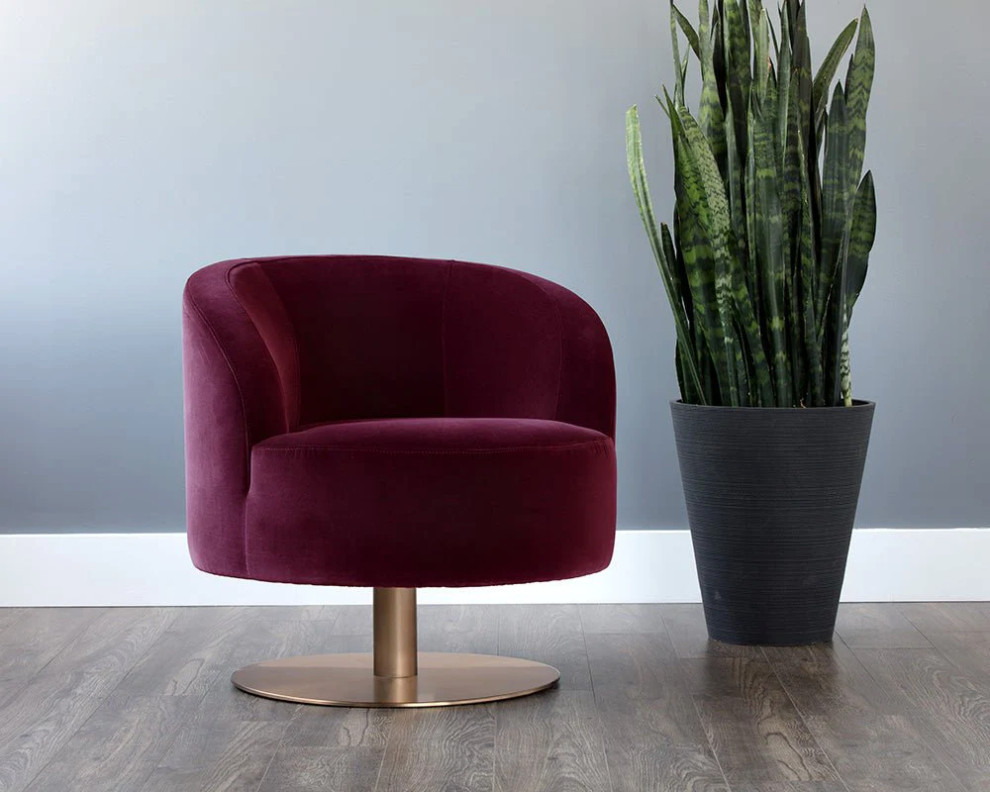 Utah Swivel Lounge Chair  Giotto Cabernet   Contemporary   Indoor Chaise Lounge Chairs   by Virgil Stanis Design  Houzz