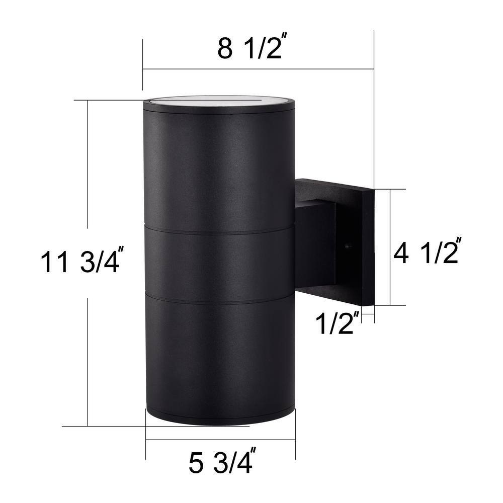 C Cattleya 2-Light Matte Black Cylinder Outdoor Wall Lantern Sconce CA1982-W