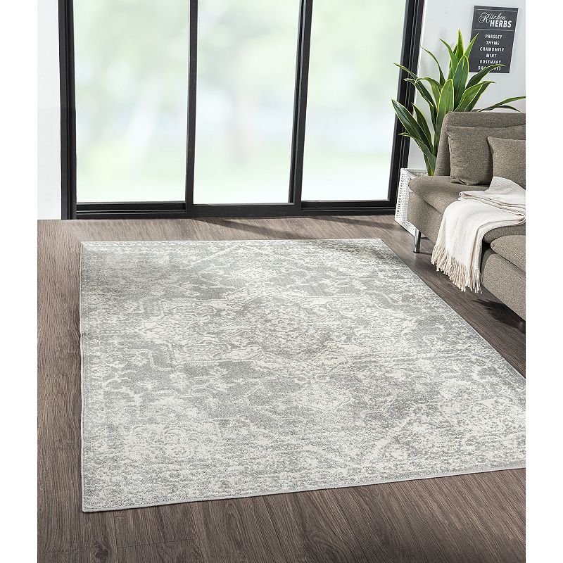 Madison Park Caroline Distressed Boho Medallion Woven Area Rug