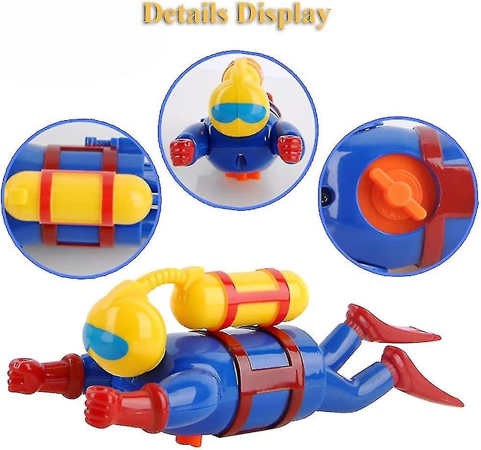 Diver Bath Toys， Fun Swimming Frogman Toys Wind-up Bath Toys