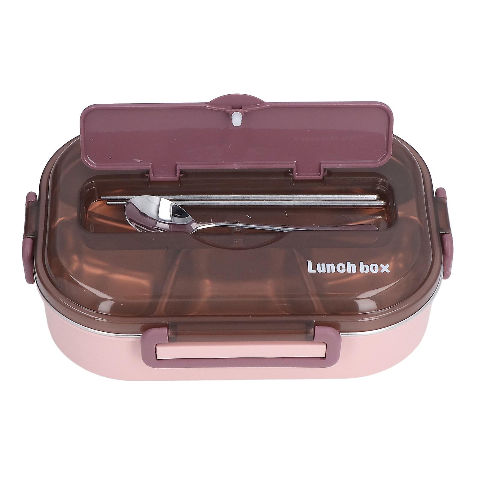 Stainless Steel Lunch Box Office Worker Student Child Separate Insulated Lunch Boxpink And Purple Four Grid Single Lunch Box