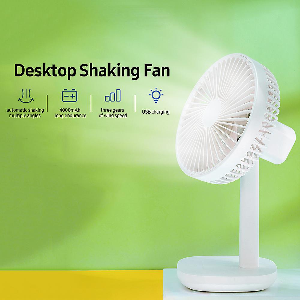 F6 Fan Stand Desktop Shaking Charging Fan Keystroke Speed Regulation Fan With Adjustable Angle Led Indicator Pink Blue