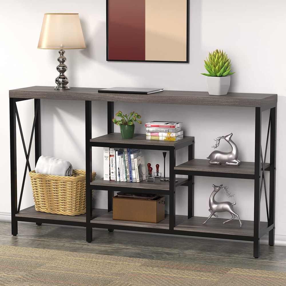 Console Tables for Entryway  Sofa Table Narrow Long  Entryway Table  Hallway Table with Storage Shelves