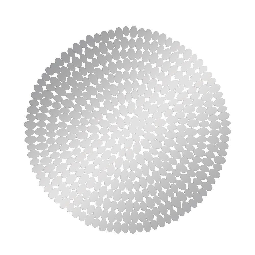 Silver Stainless Steel Glam Ornamental Wall Decor   31 x 31 x 1