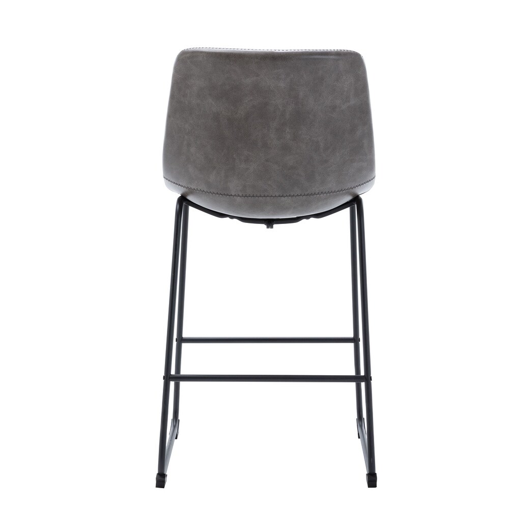 Corvus Thurso Faux Leather 24 inch Steel Counter Stool (Set of 2)