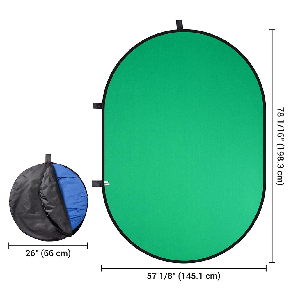 Yescom Blue-Green Chromakey Collapsible Reversible Background, 5'x6.5'