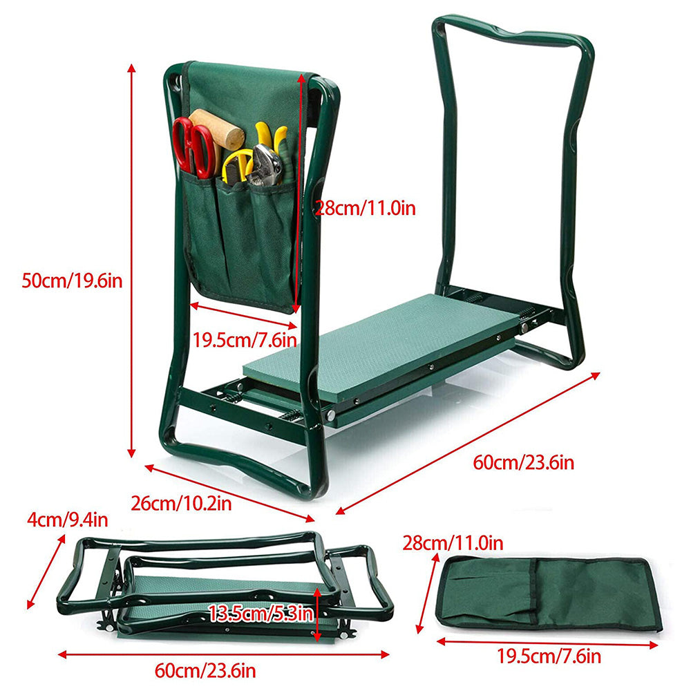 Garden Kneeler and Seat,2-in-1 Foldable Garden Bench Garden Stools,Portable Garden Kneeling Pad/Kneeling Stool+Tool Bag