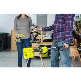 RYOBI ONE+ HP 18V Brushless 13 in. Cordless Battery String Trimmer with (2) 4.0 Ah Batteries and (2) Chargers P20120-BK