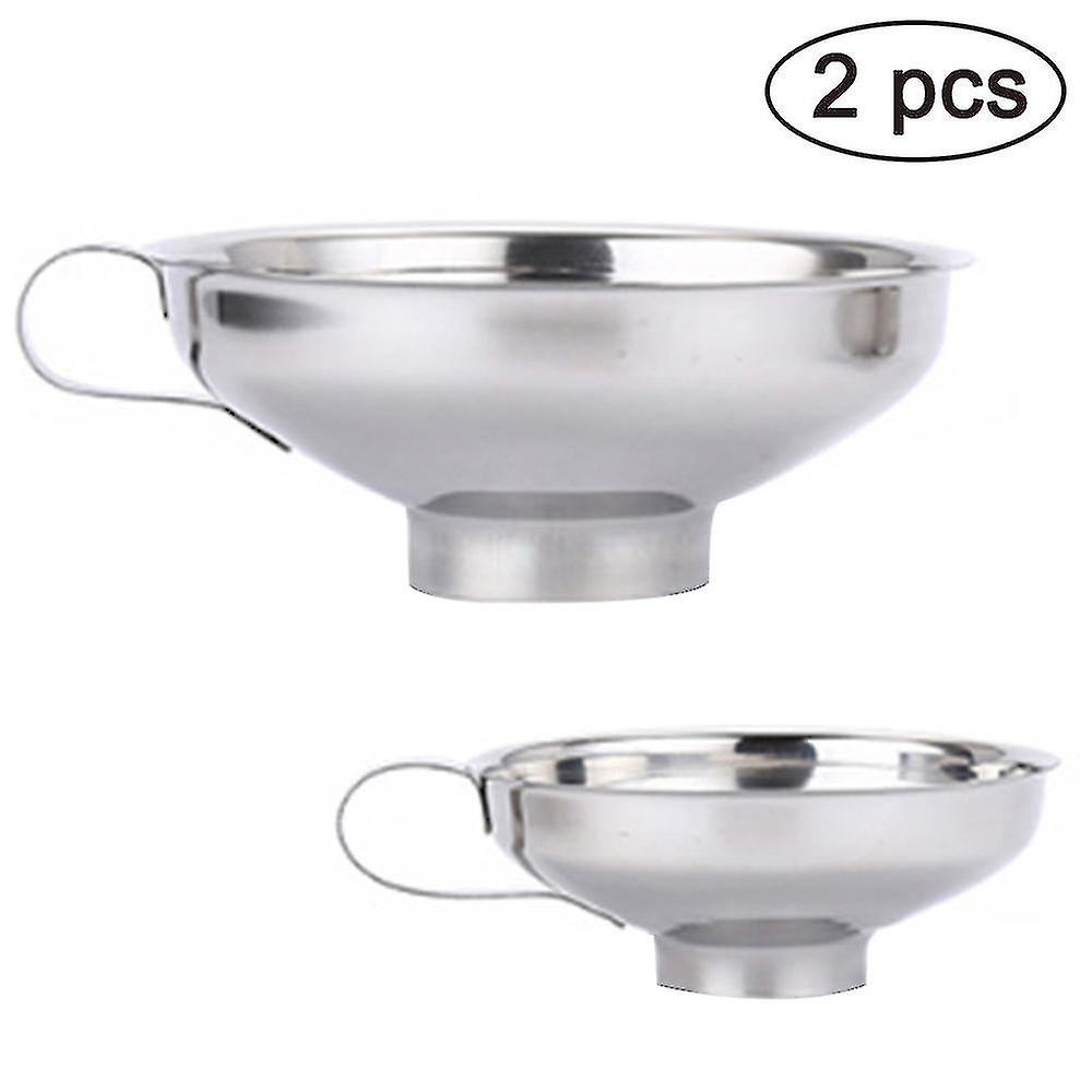 2 Pcs Big + Small Kitchen Tools With Stainless Steel Jam Funnel