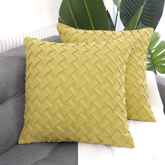 X 18 quot Polyester Stylish Basket Weave Pattern Decorative Pillow Cover Piccocasa