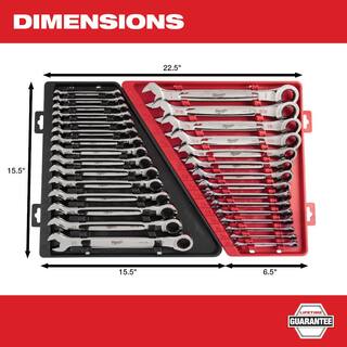 MW SAE Ratcheting Combination Wrench Set (15-Piece) 48-22-9416