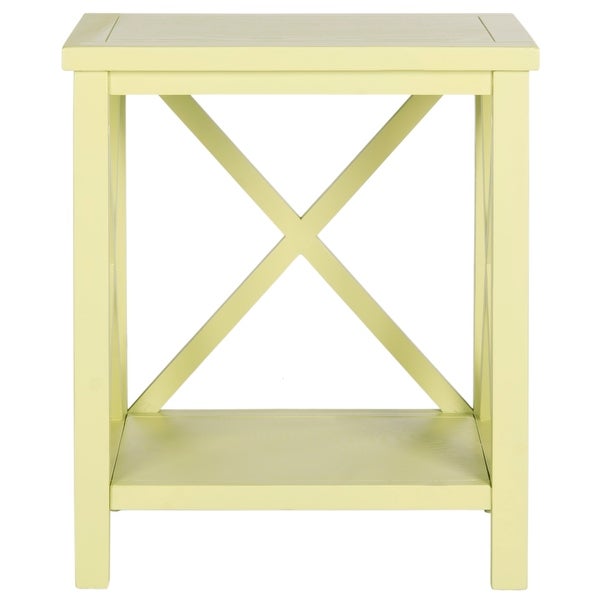 SAFAVIEH Candence Avocado Green Cross Back End Table - 18.1