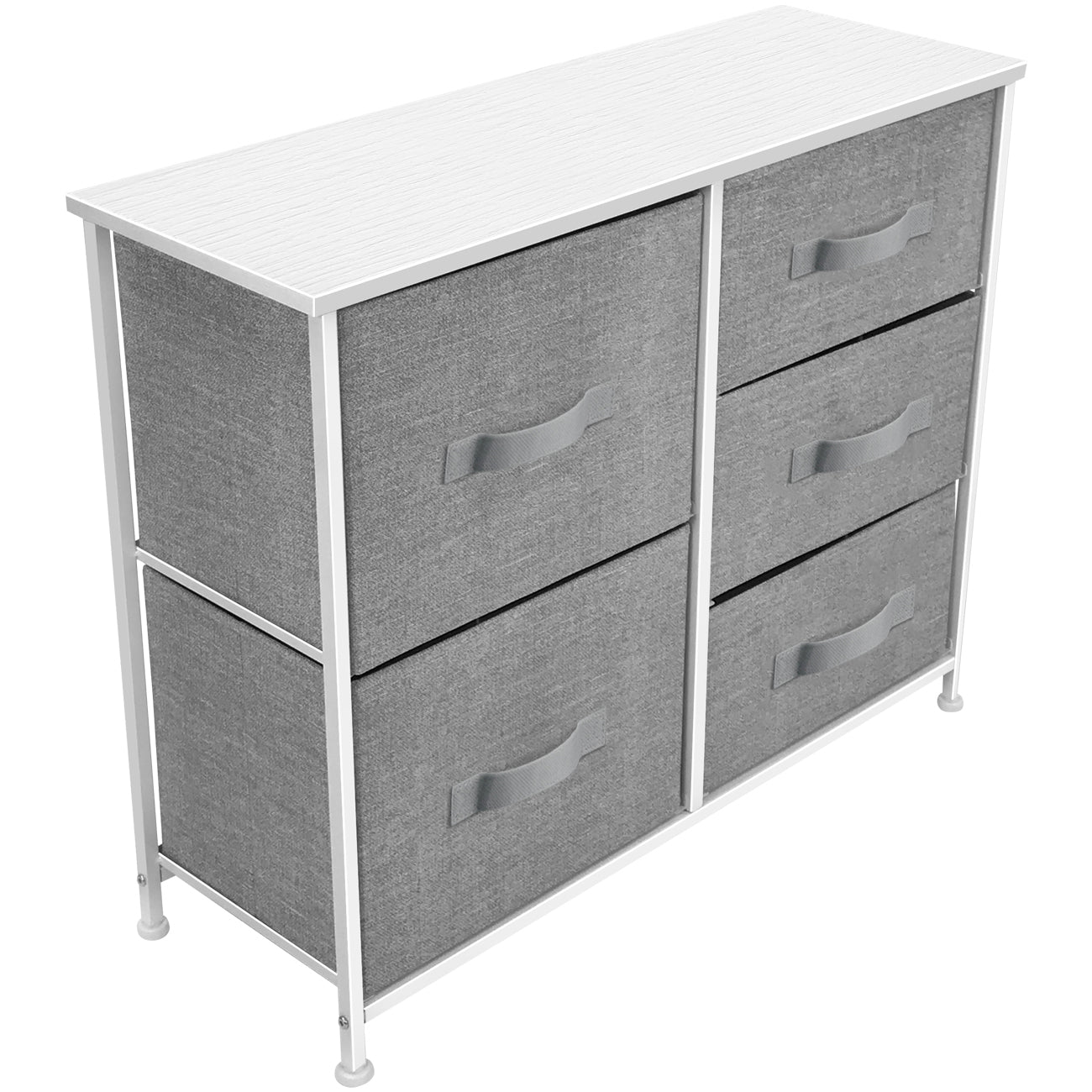 5 Drawers Chest Dresser - White