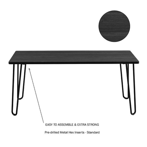 Coffee Table with Hairpin Legs by Lavish Home (Black)