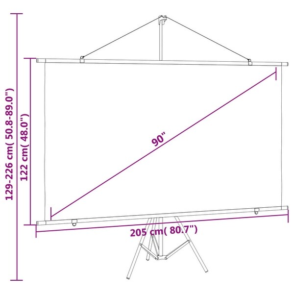 vidaXL Projection Screen with Tripod 90