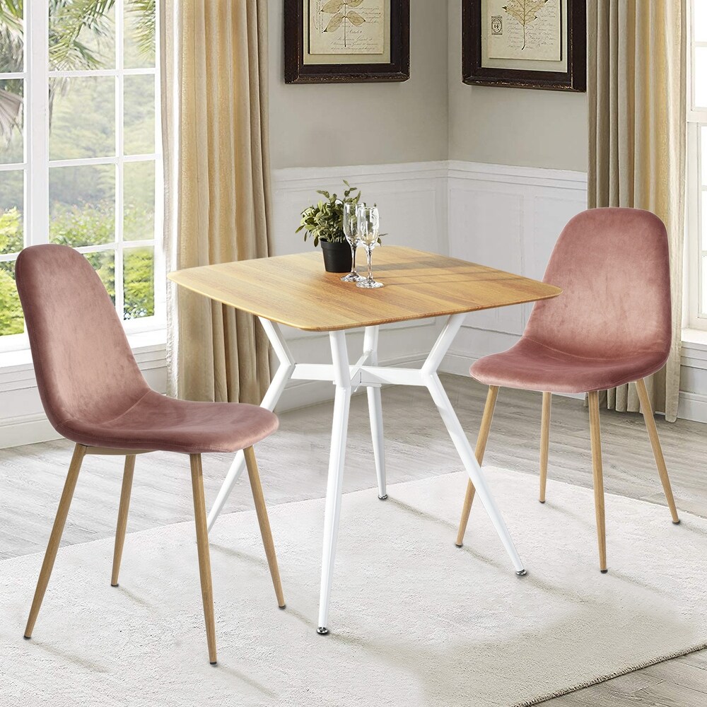 Homy Casa Velvet Upholstered Dining Chairs (Set of 2)