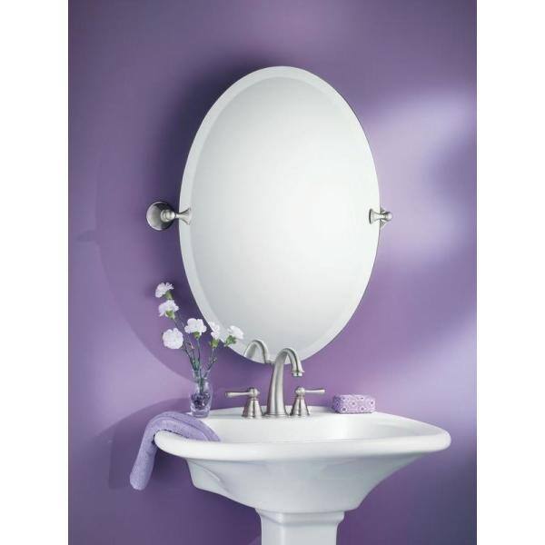 MOEN Glenshire 26 in. x 22 in. Frameless Pivoting Wall Mirror in Spot Resist Brushed Nickel DN2692BN