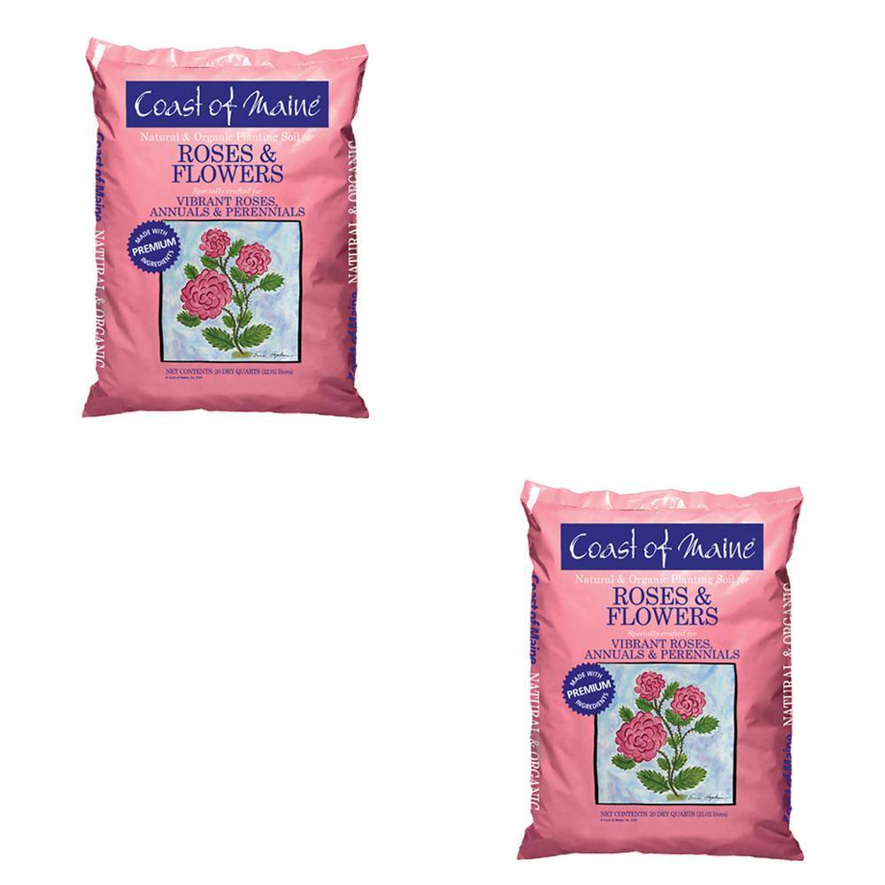 Coast of Maine 20 qt. Bag Organic Potting Soil for Roses and Flowers (2-Pack) 2 x 1cbALS20QT