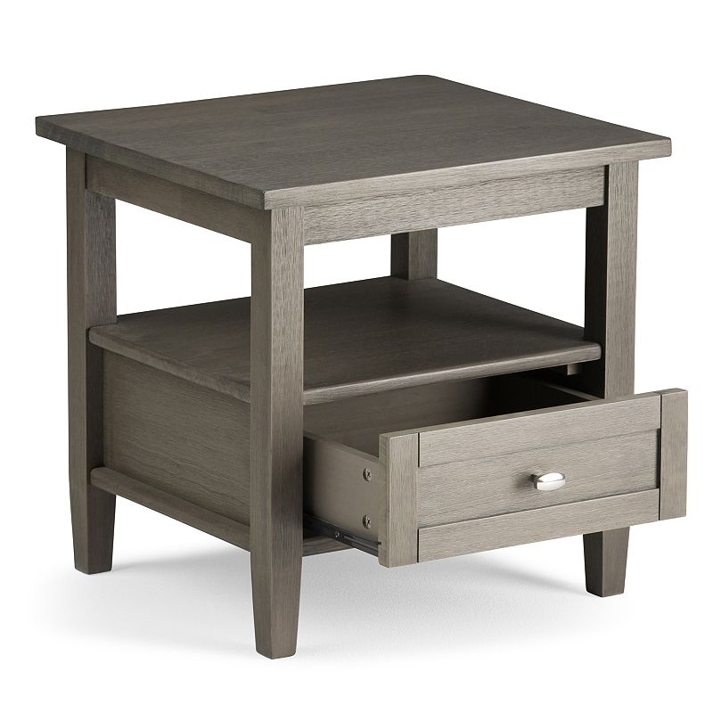 Simpli Home Warm Shaker Gray End Table