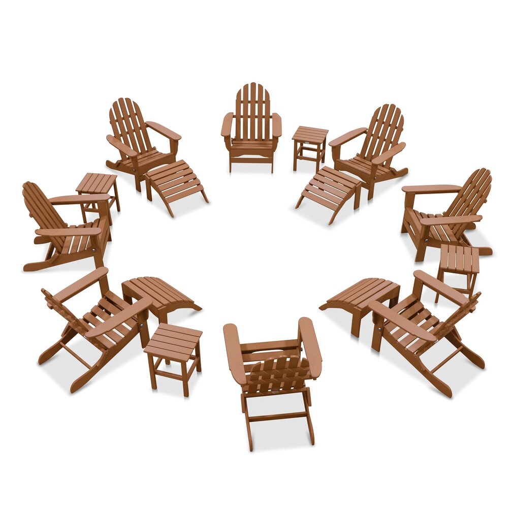 Nelson 8 piece Adirondack Chair Set with 4 Ottomans and 4 Side Tables by Havenside Home