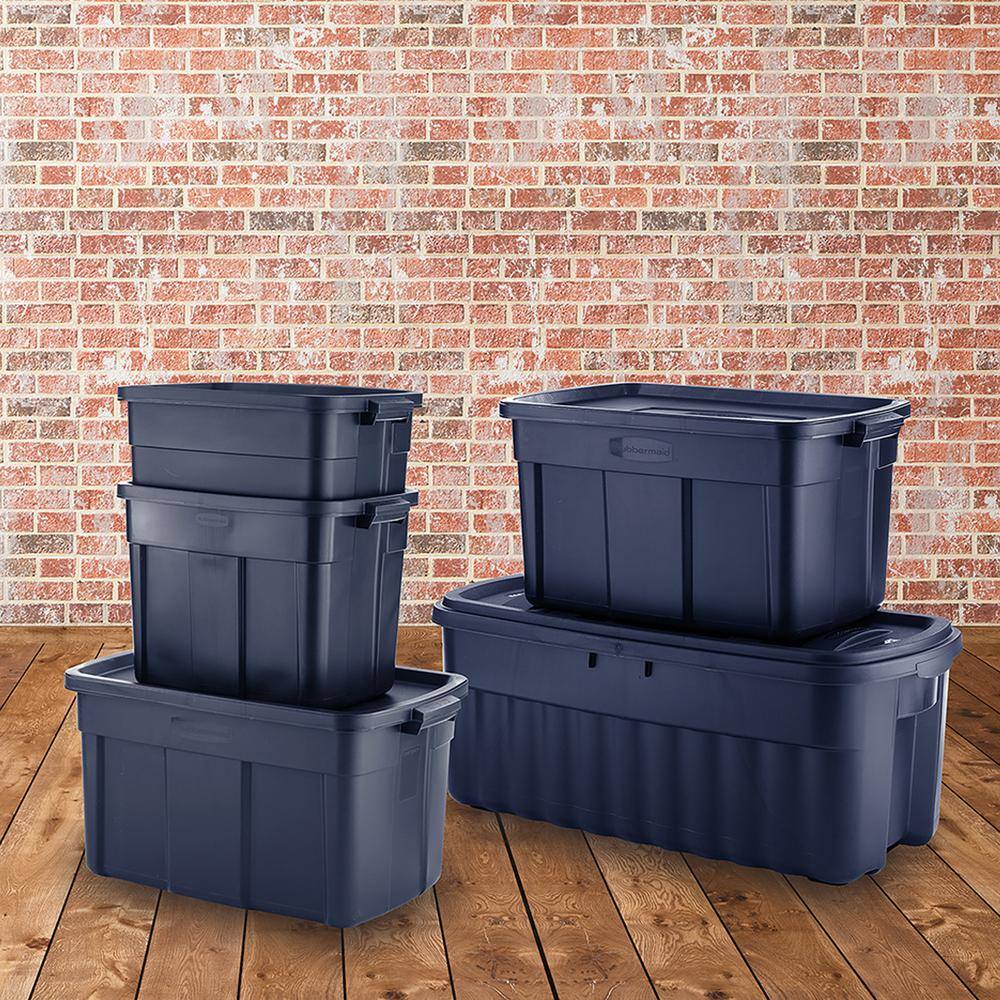 Rubbermaid Roughneck 10 Gal. Rugged Stackable Storage Tote Container (6-Pack) RMRT100015-6pack