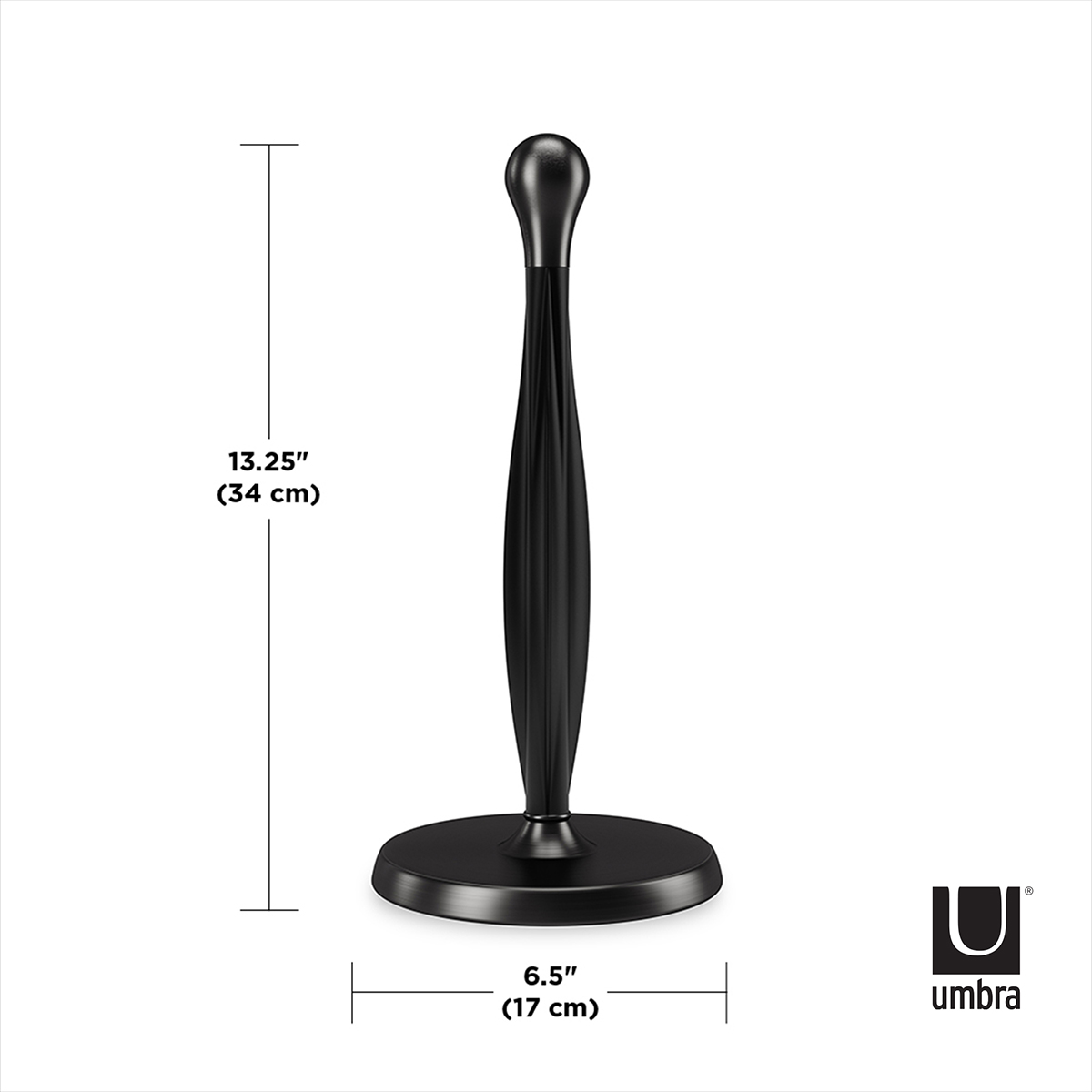 Umbra Black Stainless Steel Tug Paper Towel Holder