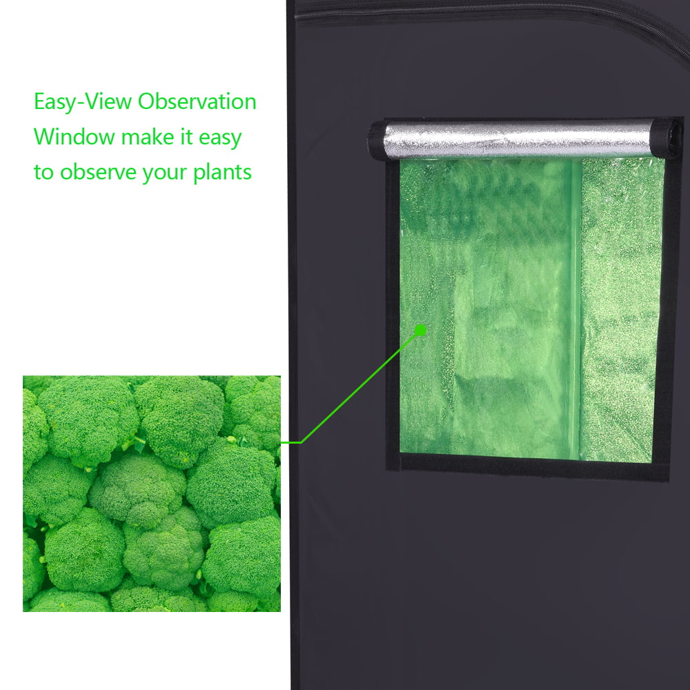 LY Home Use Dismountable Hydroponic Plant Grow Tent with Window， Black