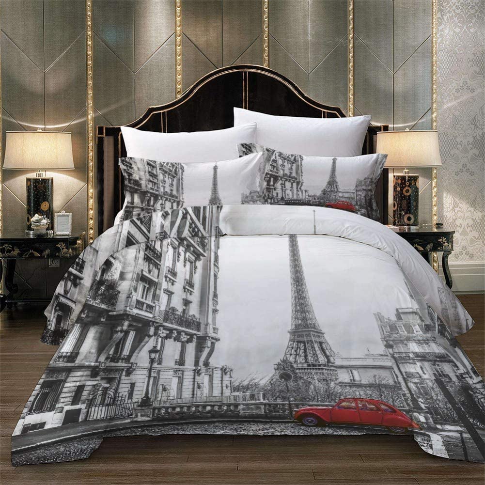 Duvet Cover Set Soft London Themed Comforter Cover Set 3 Pieces