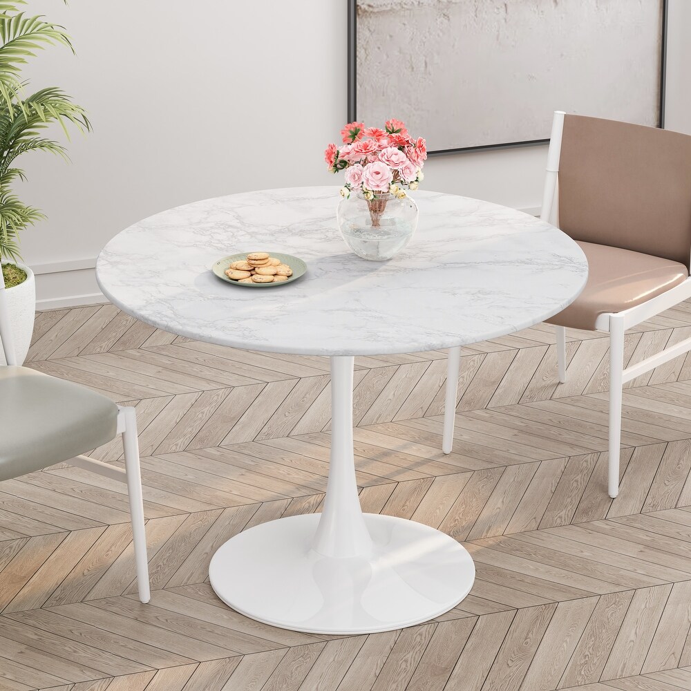 Dining Table with Round MDF Table Top Metal Base