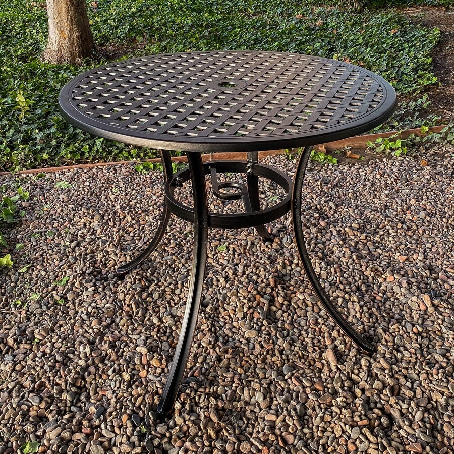 Lily Bronze Cast Aluminum Outdoor Dining Table   N/A