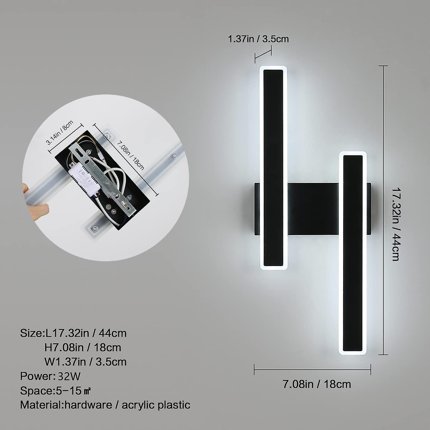 32W LED Indoor Wall Lights Modern Warm/Natural/White light 3 levels of brightness for bedroom living room hallway