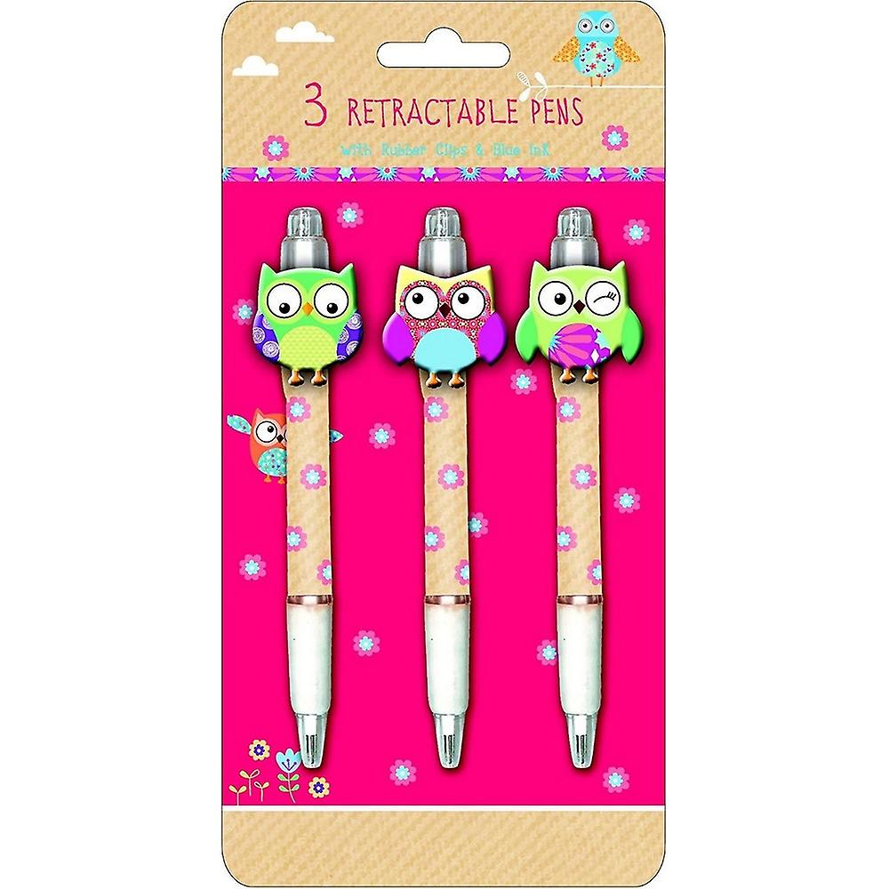 Anker Owl Retractable Pen (Pack of 3)