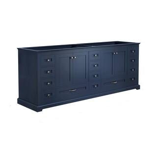 Lexora Dukes 84 in. W x 22 in. D Navy Blue Double Bath Vanity without Top LD342284DE00000